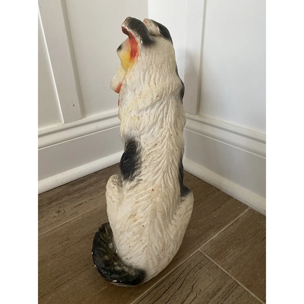Vtg Chalkware‎ Collie Bank Dog Statue Carnival Fair Prize 11.5